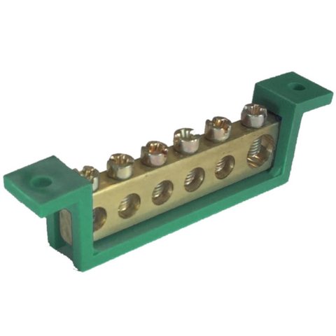 Barramento Terra 6 Terminais Verde Fixo 70mm - Sbt6 - Steck