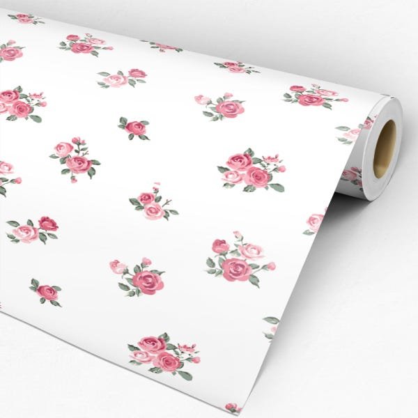 Papel de Parede Adesivo Floral Rosa - 205 - 3