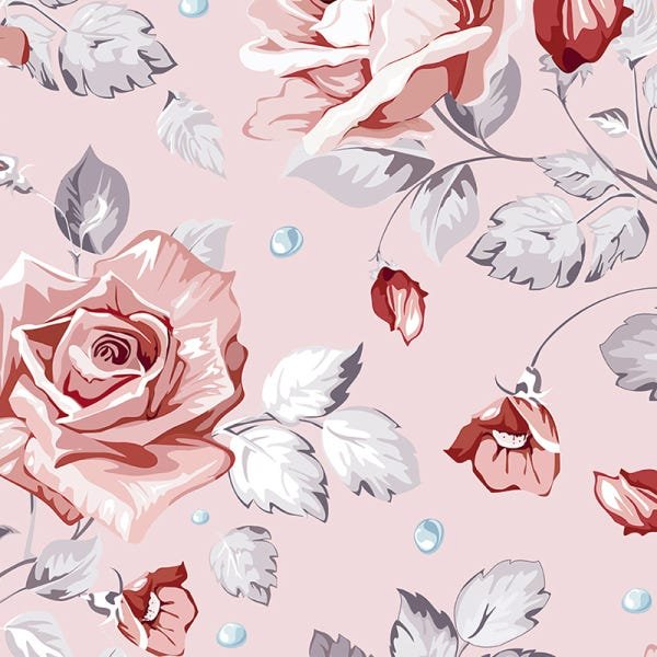 Papel de Parede Adesivo Floral Rosa - 176 - 2