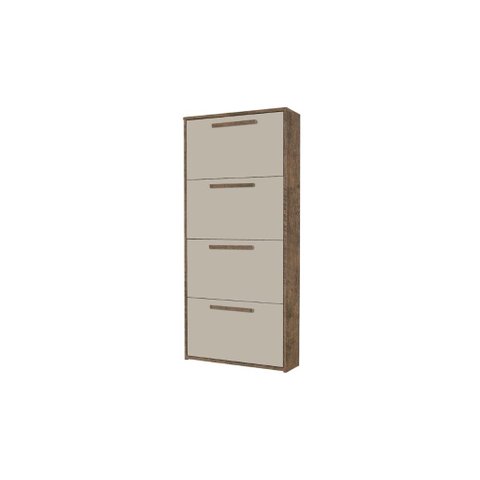 Sapateira Multiuso Ag 4 Portas Cor Canela Off White