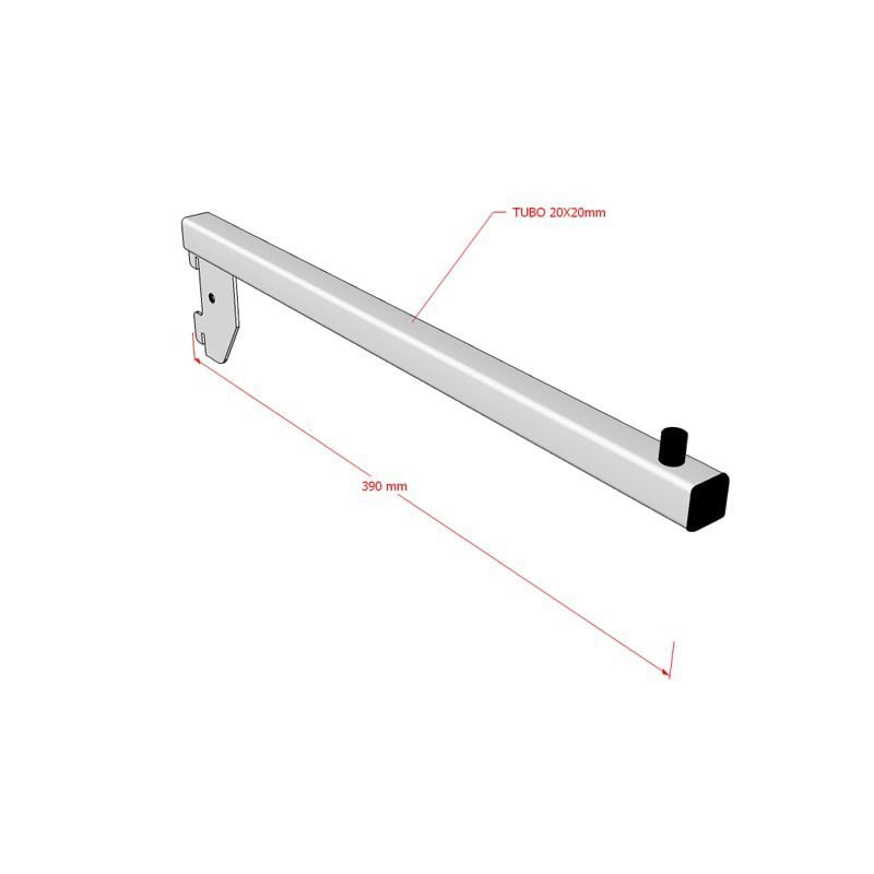 Pendurador para Cremalheira modelo reto 39 cm Comac Preto - 2