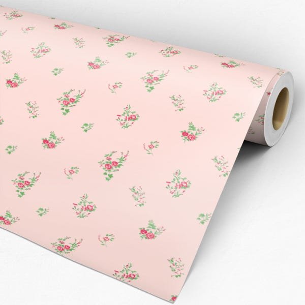 Papel de Parede Adesivo Floral Rosa - 055 - 3