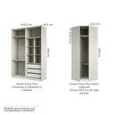 Ver imagem 4 de Guarda Roupa Canto 9 Gavetas, 5 Cabideiros Legno Crema