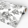 Papel de Parede Adesivo Floral Preto e Branco - 221 - 3