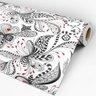 Papel de Parede Adesivo Floral Preto e Branco - 219 - 3