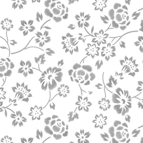 Papel de Parede Adesivo Floral Preto - 204 - 2