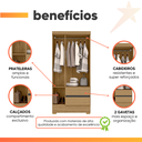 Ver imagem 4 de Guarda Roupas Solteiro 3 Portas 2 Gavetas Coimbra Atacama / Grafite Aramóveis