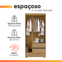 Ver imagem 5 de Guarda Roupas Solteiro 3 Portas 2 Gavetas Coimbra Atacama / Grafite Aramóveis