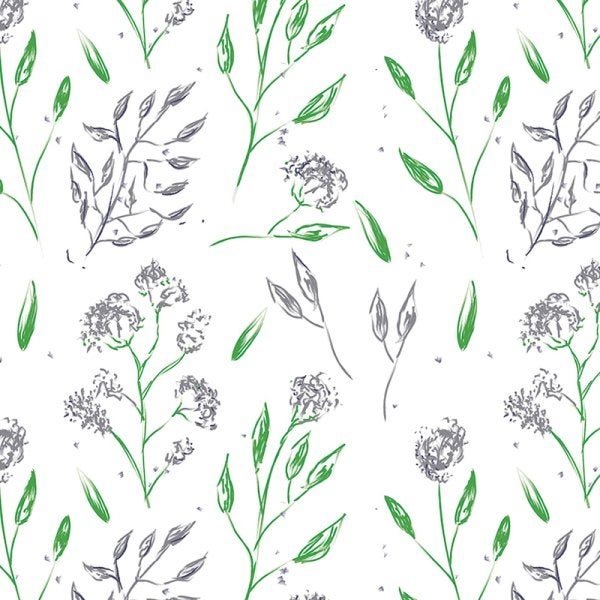 Papel de Parede Adesivo Floral Cinza e Verde - 086 - 2