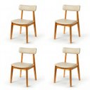 Ver imagem 2 de Kit 4 Cadeira de Jantar Madeira Maciça Alice Estofada Premium Ergonomica Confortável Di Franco