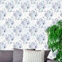 Ver imagem 1 de Papel de Parede Adesivo Floral Cinza - 172