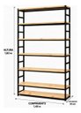 Ver imagem 4 de Estante Multiuso Organizador Livreiro Estilo Industrial 180x140 Preto Natural