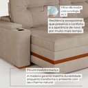 Ver imagem 6 de Sofá Retrátil Reclinável 4 Lugares Mônaco 1,96m Veludo Bege