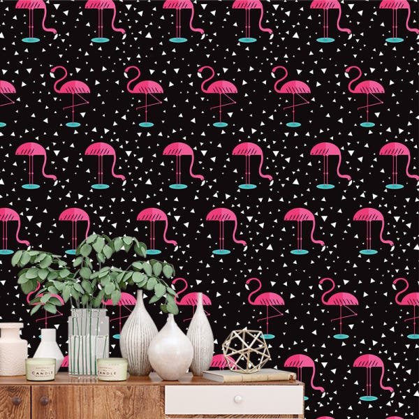 Papel de Parede Adesivo Casual Flamingos - 032 - 1