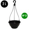 Kit 10 un vaso cuia 21 com haste para plantas samambaia pendentes 2 Litros jardim - 5