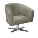 Ver imagem 2 de Kit 2 Poltronas Giratória Stella Suede Marrom Rato Base Giratória Cromada - D'Rossi