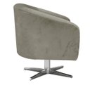 Ver imagem 4 de Kit 2 Poltronas Giratória Stella Suede Marrom Rato Base Giratória Cromada - D'Rossi