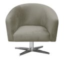 Ver imagem 3 de Kit 2 Poltronas Giratória Stella Suede Marrom Rato Base Giratória Cromada - D'Rossi