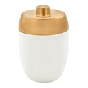 Ver imagem 5 de Kit Banheiro Acessórios Lavabo Branco Dourado 3 Peças Forma Dispenser Sabonete Líquido Porta