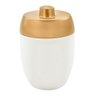 Kit Banheiro Acessórios Lavabo Branco Dourado 3 Peças Forma Dispenser Sabonete Líquido Porta - 5
