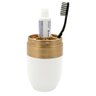 Kit Banheiro Acessórios Lavabo Branco Dourado 3 Peças Forma Dispenser Sabonete Líquido Porta - 7