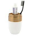 Ver imagem 7 de Kit Banheiro Acessórios Lavabo Branco Dourado 3 Peças Forma Dispenser Sabonete Líquido Porta