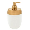 Ver imagem 3 de Kit Banheiro Acessórios Lavabo Branco Dourado 3 Peças Forma Dispenser Sabonete Líquido Porta