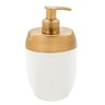 Kit Banheiro Acessórios Lavabo Branco Dourado 3 Peças Forma Dispenser Sabonete Líquido Porta - 3