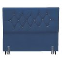 Ver imagem 1 de Cabeceira para Cama Box King 195 Cm Manuela com Frame Suede Azul Marinho