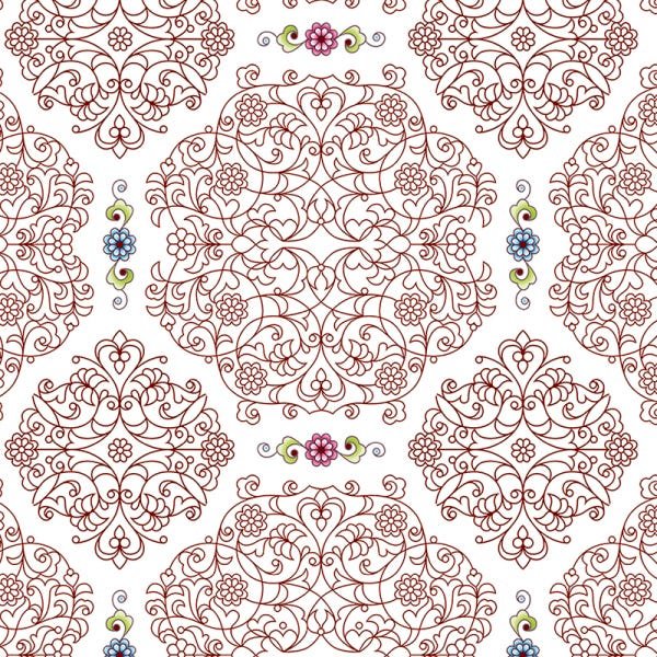 Papel de Parede Adesivo Arabesco Vinho - 046 - 2