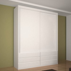 Guarda-Roupa Solteiro 100% MDF 2 Portas e 6 Gavetas Eco 08 Bom Pastor