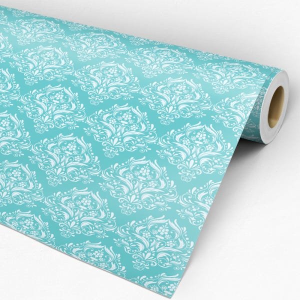 Papel de Parede Adesivo Arabesco Turquesa - 059 - 3