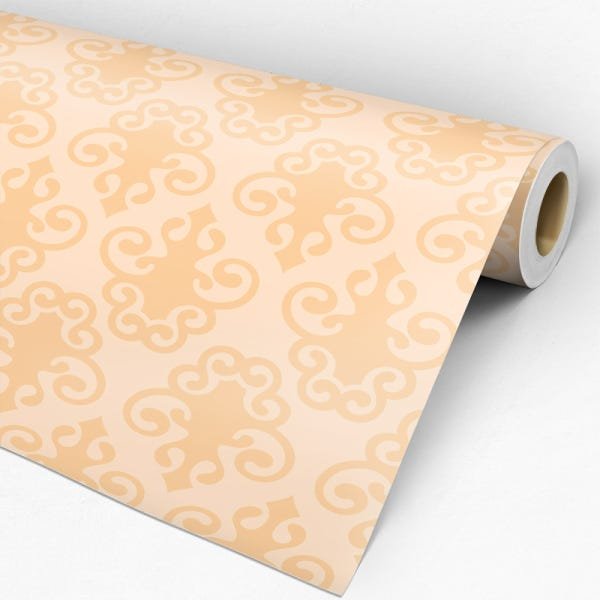 Papel de Parede Adesivo Arabesco Laranja - 016 - 3