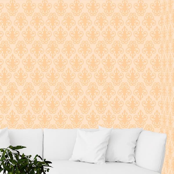 Papel de Parede Adesivo Arabesco Laranja - 016 - 1