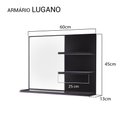 Ver imagem 4 de Espelho para Banheiro com Prateleiras Lugano 60 x 45cm - Preto