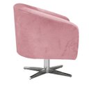 Ver imagem 4 de Kit 2 Poltronas Giratória Stella Suede Rosê Base Giratória Cromada - D'Rossi