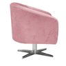 Kit 2 Poltronas Giratória Stella Suede Rosê Base Giratória Cromada - D'Rossi - 4
