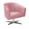 Kit 2 Poltronas Giratória Stella Suede Rosê Base Giratória Cromada - D'Rossi - 2