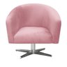 Kit 2 Poltronas Giratória Stella Suede Rosê Base Giratória Cromada - D'Rossi - 3