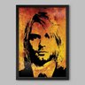 Quadro Kurt Cobain Nirvana Rock - 45x30cm - Moldura Caixa Preto - 1