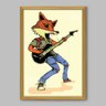 Quadro Raposa Rock 'n' Roll - 20x30cm - Moldura Caixa Madeira - 1