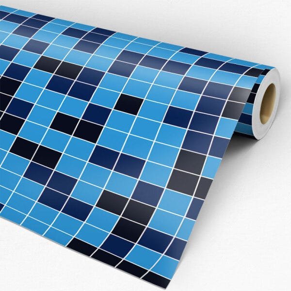 Papel de Parede Adesivo Pastilha Azul - 011 - 3