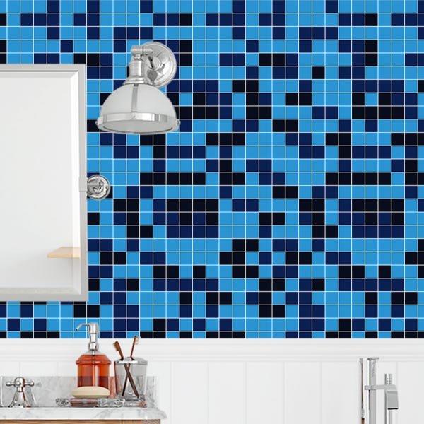 Papel de Parede Adesivo Pastilha Azul - 011 - 1