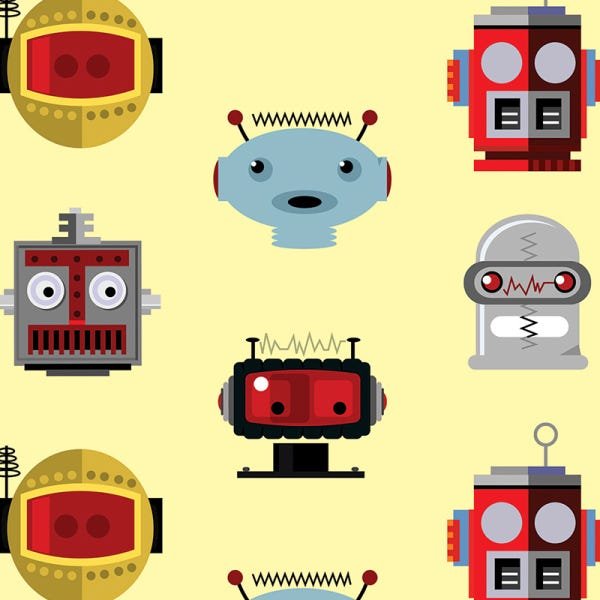 Papel de Parede Adesivo Infantil Robôs - 016 - 2