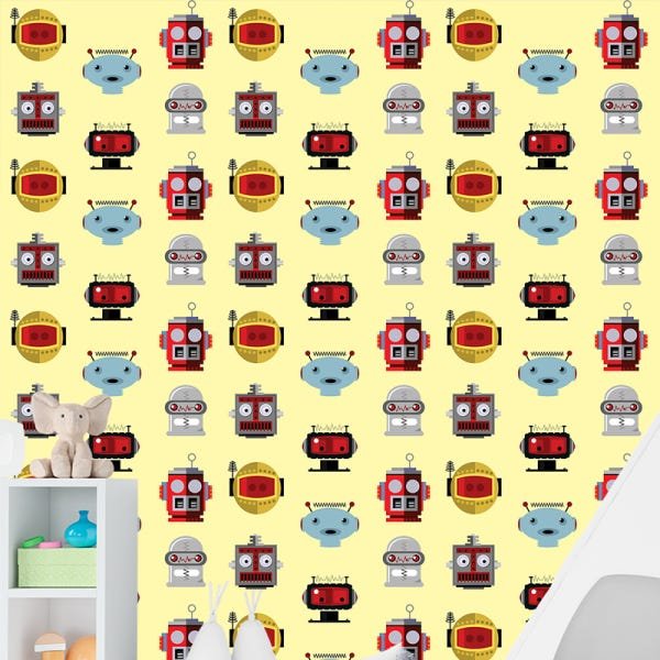 Papel de Parede Adesivo Infantil Robôs - 016 - 1