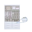 Ver imagem 7 de Guarda-Roupa 2 Portas de Correr com Espelho 6 Gavetas Meridian Gold Branco