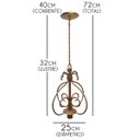 Ver imagem 2 de Pendente Simples de Ferro Artesanal para Sacada de Apartamento - Dourado