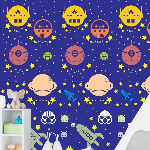 Papel de Parede Adesivo Infantil Espaço Sideral - 050 - 1
