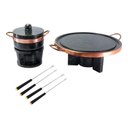 Ver imagem 2 de Kit Fondue Pedra Sabão Completo 8 Pçs Chapa 27 Cm