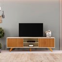 Ver imagem 3 de Rack Siena 220 com Pes - Mv - Rei de Casa Off White/naturale